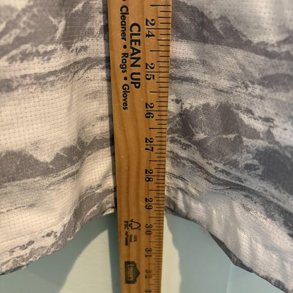 Marmot Pullover Mens Medium Gray Hooded Lightweight Anorak Jacket Mountain Print - Picture 9 of 16